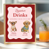 Pet Dog Valentine Signature Drink wedding sign Sockelschild