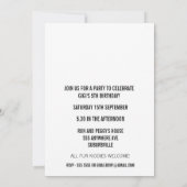 PET DOGS GEBURTSTAG PARTY FOTO INVITE EINLADUNG (Rückseite)