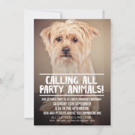 PET DOG'S PARTY FOTO INVITE EINLADUNG