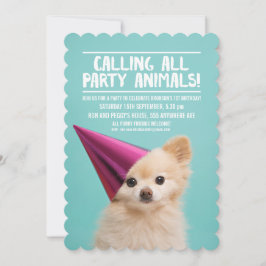 PET DOG'S PUPPY PARTY FOTO INVITE EINLADUNG