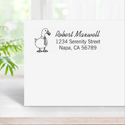 Pet Duck Goose Collar Tie Return Address Gummistempel