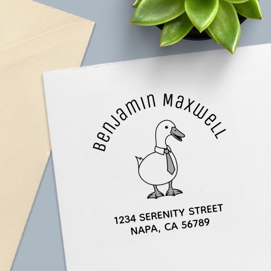 Pet Duck Goose Necktie Arch Address Permastempel