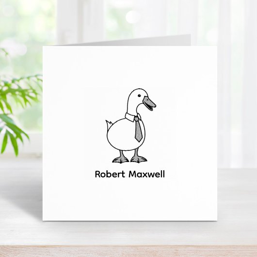 Pet Duck Goose Necktie Custom Name 1x1 Gummistempel