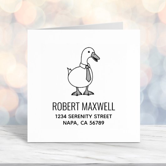 Pet Duck Goose Necktie Return Address Permastempel