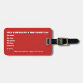 Pet Emergency Information Card v6 Gepäckanhänger (Vorderseite horizontal)