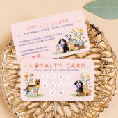 Pet Family Pet Care & Grooming Paw Print Loyalty Visitenkarte
