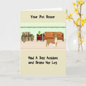 Pet Female Boxer wird bald besser Karte (Gelbe Blume)