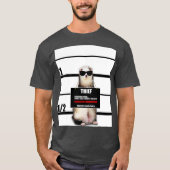 Pet Ferret Funny Ferret Dieb Mugshot Geschenk T-Shirt (Vorderseite)