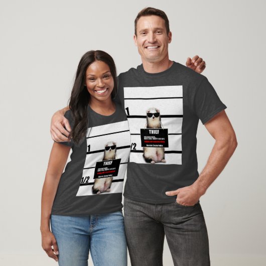 Pet Ferret Funny Ferret Dieb Mugshot Geschenk T-Shirt (Unisex)