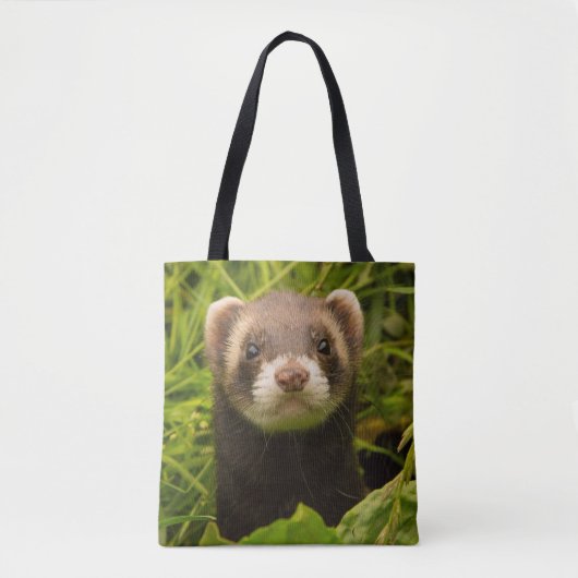 Pet Ferret im Gras Tasche (Vorderseite)