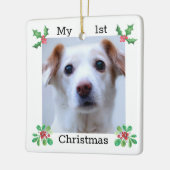 Pet First Christmas Foto Keramikornament (Links)