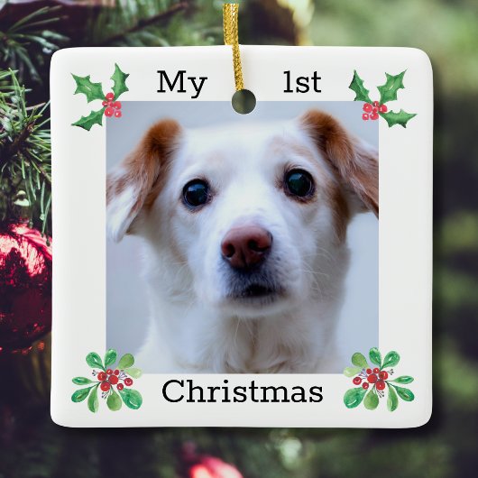 Pet First Christmas Foto Keramikornament