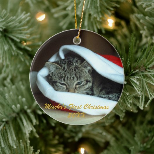 Pet First Christmas Keramik Ornament (Baum)
