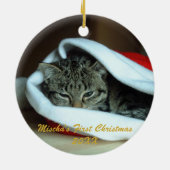 Pet First Christmas Keramik Ornament (Hinten)