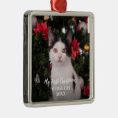 Pet First Christmas Modern Ornament Aus Metall (Rechts)