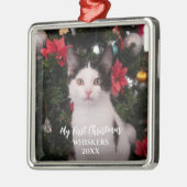 Pet First Christmas Modern Ornament Aus Metall (Links)