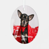 Pet First Christmas Ornament Aus Metall (Vorderseite links)