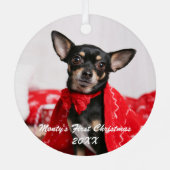 Pet First Christmas Ornament Aus Metall (Rückseite)