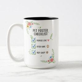 Pet Foster Checklist Watercolor Floral Zweifarbige Tasse
