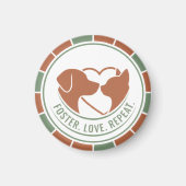Pet Foster Parent Gift - Rescue Love Repeat Heart Magnet (Vorne)
