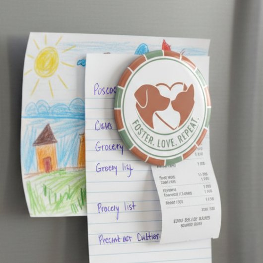 Pet Foster Parent Gift - Rescue Love Repeat Heart Magnet