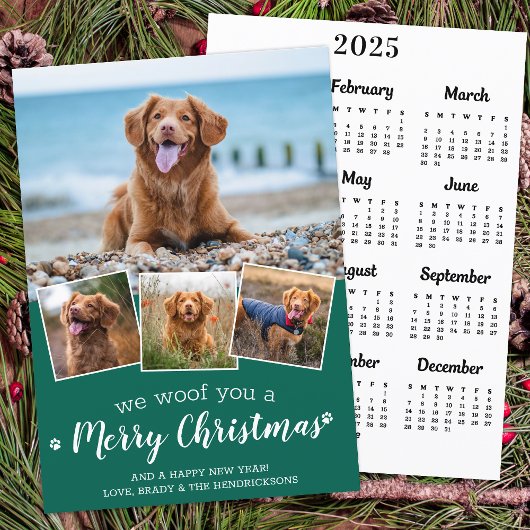 Pet Foto 2025 Kalender Woof Sie Frohe Weihnachten