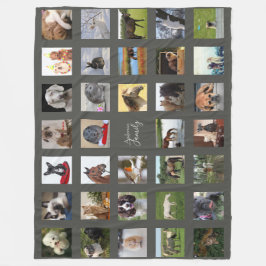 PET-Foto Collage Blanket - Keepake/Memorial Grau Fleecedecke