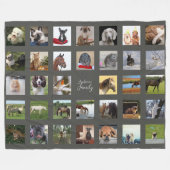 PET-Foto Collage Blanket - Keepake/Memorial Grau Fleecedecke (Vorderseite (Horizontal))