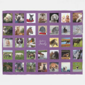PET-Foto Collage Blanket - Keepake/Memorial Purpur Fleecedecke (Vorderseite (Horizontal))