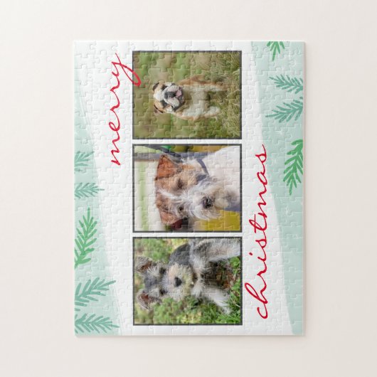 Pet Foto Collage Frohe Weihnachten Puzzle (Vertikal)