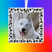 Pet-Foto-Dog-Paw-Drucke in Herz-Rahmen anpassen Ornament Aus Metall