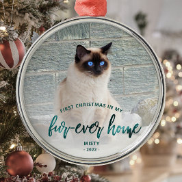 Pet Foto Erste Weihnachtsferien Forever Zuhause Aq Ornament Aus Metall