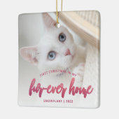 Pet Foto Erste Weihnachtsferien Forever Zuhause Pi Keramikornament (Links)