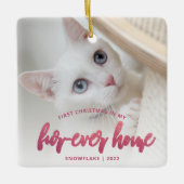 Pet Foto Erste Weihnachtsferien Forever Zuhause Pi Keramikornament (Vorderseite)