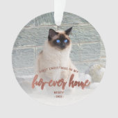 Pet Foto Erste Weihnachtsferien Forever Zuhause Ro Ornament (Vorderseite)