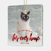 Pet Foto First Christmas Forever Zuhause Red Keramikornament (Links)