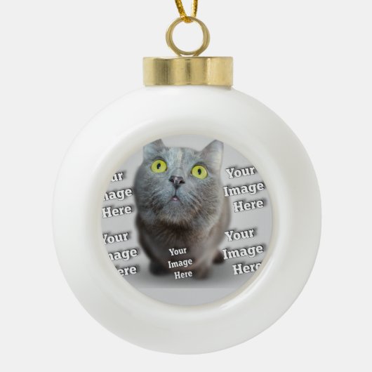 PET-Foto ✨ Keramik Kugel-Ornament (Vorderseite)