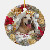 PET-FOTO MEMORIAL Weihnachtsschreath anpassbar Keramik Ornament (Hinten)
