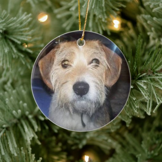 PET-FOTO mit Typografie Keramik Ornament (Baum)