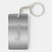 Pet Foto & Names Imitate metallisches Silber perso Schlüsselanhänger (Rückseite)