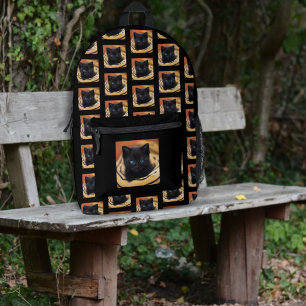 Pet Foto Pattern Black Backpack Bedruckter Rucksack