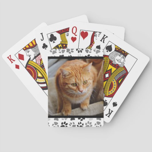 Pet-Foto-Paw-Drucke Anpassen des Katzen-Hundes Spielkarten (Rückseite)