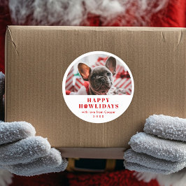 Pet Foto Paw Print Pub Weihnachtsfeiertag Runder Aufkleber