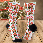 Pet Foto Pawprint & Snowflakes Weihnachten Socken