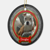Pet Foto Red Green Grey Leather Weihnachten Keramikornament (Links)