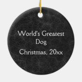 Pet Foto Red Green Grey Leather Weihnachten Keramikornament (Hinten)