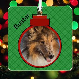 Pet Foto Template mit Namen Weihnachten Leicht Ich Ornament Aus Metall