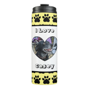 Pet-Foto und Paw-Druck Thermosbecher