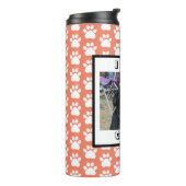 Pet-Foto und Paw-Druck Thermosbecher (Nach links gedreht)