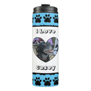 Pet-Foto und Paw-Druck Thermosbecher